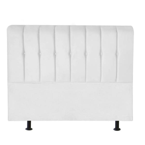 Imagem de Cabeceira Estofada Kiara 160cm Queen Size Para Cama Box Quarto Suede Branco - Ahz Móveis