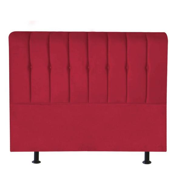 Imagem de Cabeceira Estofada Kiara 195 cm King Size Quarto para Cama Box Suede Vermelho - Damaffê Móveis