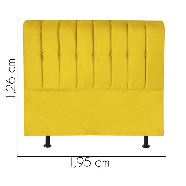 Imagem de Cabeceira Estofada Kiara 195cm King Size Box Quarto material sintético Amarelo - Gat Magazine