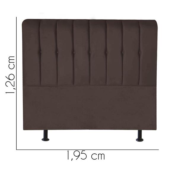 Imagem de Cabeceira Estofada Kiara 195cm King Size Box Quarto Suede Marrom - Gat Magazine