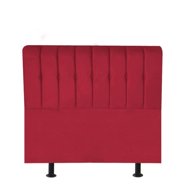 Imagem de Cabeceira Estofada Kiara 90cm Solteiro Box Quarto Suede Vermelho - Gat Magazine