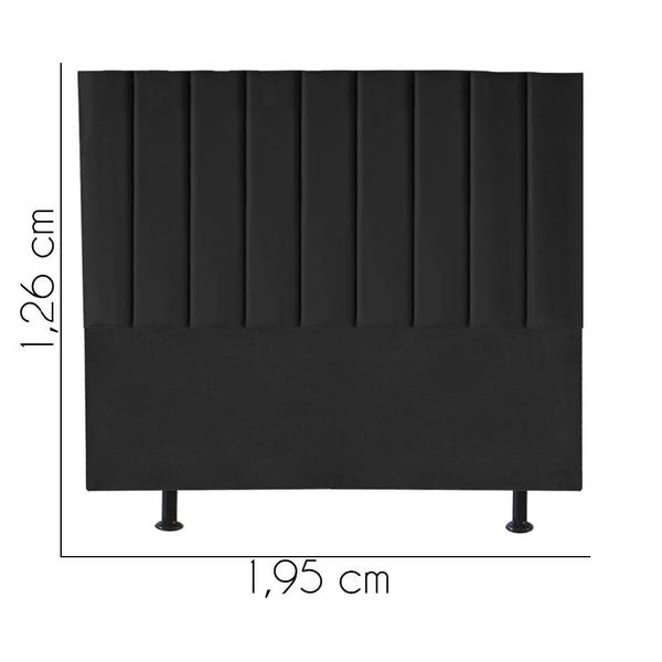 Imagem de Cabeceira Estofada King 195CM Cora material sintético Preto - D A DECOR