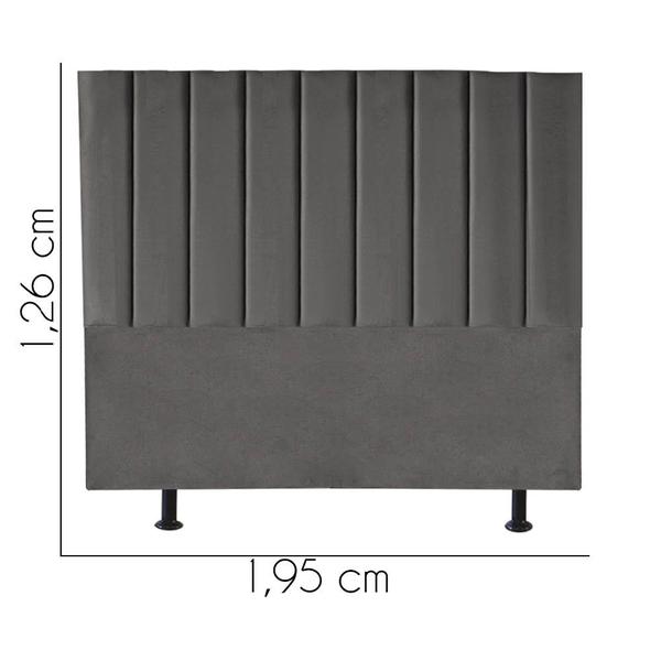 Imagem de Cabeceira Estofada King 195CM Cora Suede Cinza Grafitte - D A DECOR