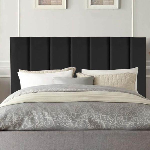 Imagem de Cabeceira Estofada King 195CM Sophia Suede Preto - D A DECOR