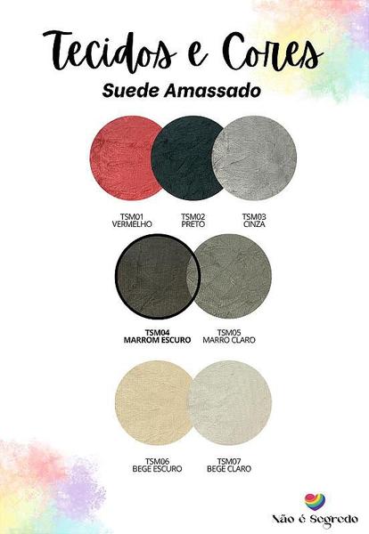 Imagem de Cabeceira Estofada King 6 Blocos Não é Segredo Suede Amassado Marrom Escuro 195x60