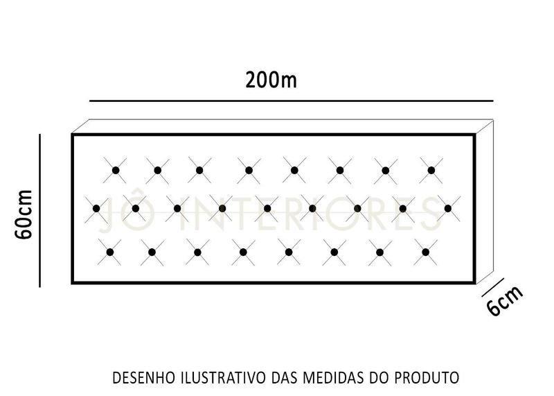 Imagem de Cabeceira Estofada King Super Elegante 200x60cm Na Cor Cinza Com Botões Na Mesma Cor do Tecido