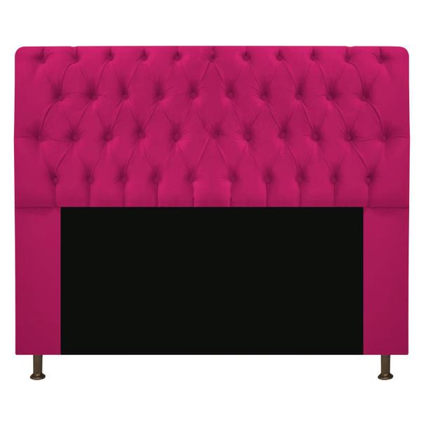 Imagem de Cabeceira Estofada Lady 140 cm Casal Com Capitonê  Suede Pink - Damaffê Móveis