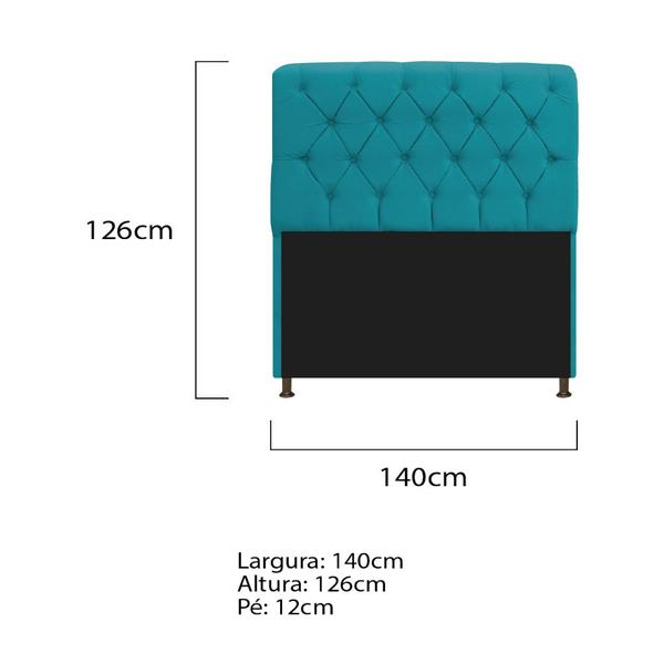 Imagem de Cabeceira Estofada Lady 140 cm Solteiro Com Capitonê Suede - ADJ Decor