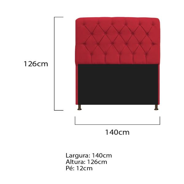 Imagem de Cabeceira Estofada Lady 140 cm Solteiro Com Capitonê Suede - ADJ Decor