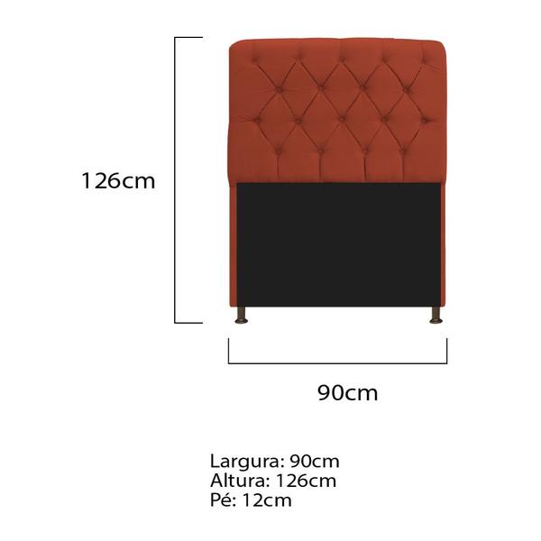 Imagem de Cabeceira Estofada Lady 90 cm Solteiro Com Capitonê Suede - ADJ Decor