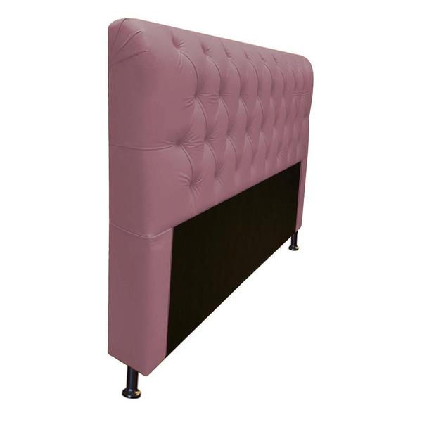 Imagem de Cabeceira Estofada Lady Capitonê para Cama Box Casal 140cm Suede Rosê