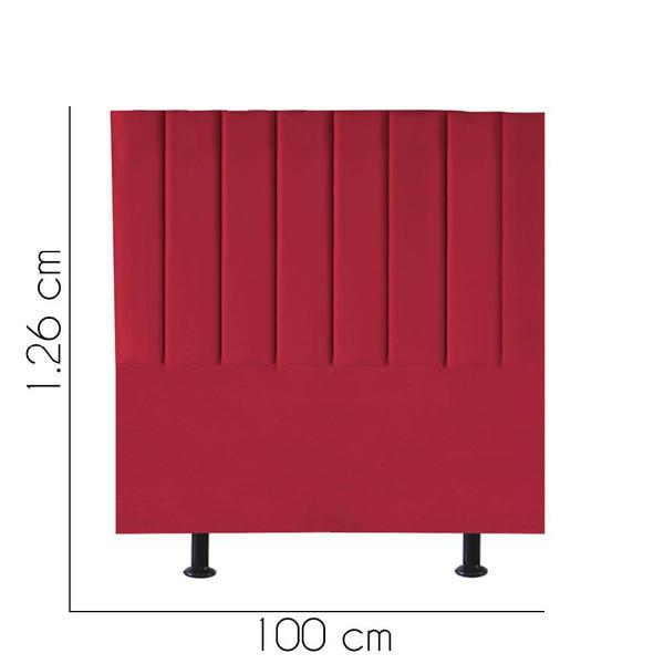 Imagem de Cabeceira Estofada Líbia 100CM Solteiro Suede Vermelho - D A DECOR