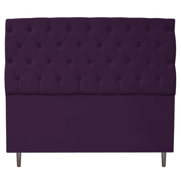 Imagem de Cabeceira Estofada Liverpool 140 cm Casal Suede Roxo - ADJ Decor