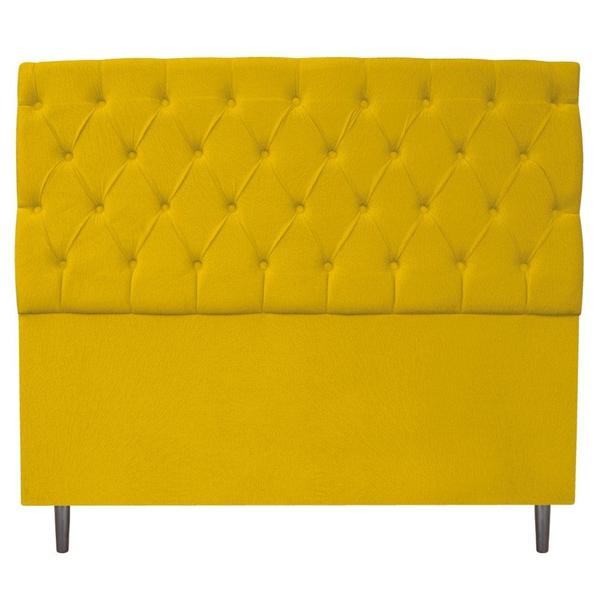 Imagem de Cabeceira Estofada Liverpool 160 cm Queen Size Suede Amarelo - Amarena Móveis