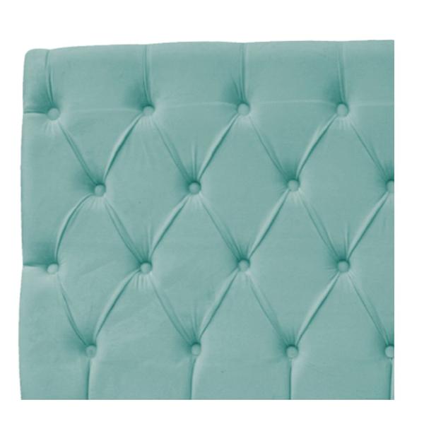 Imagem de Cabeceira Estofada Liverpool 160 cm Queen Size Suede Azul Tiffany - ADJ Decor