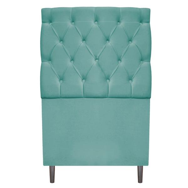 Imagem de Cabeceira Estofada Liverpool 90 cm Solteiro Suede Azul Tiffany - Amarena Móveis