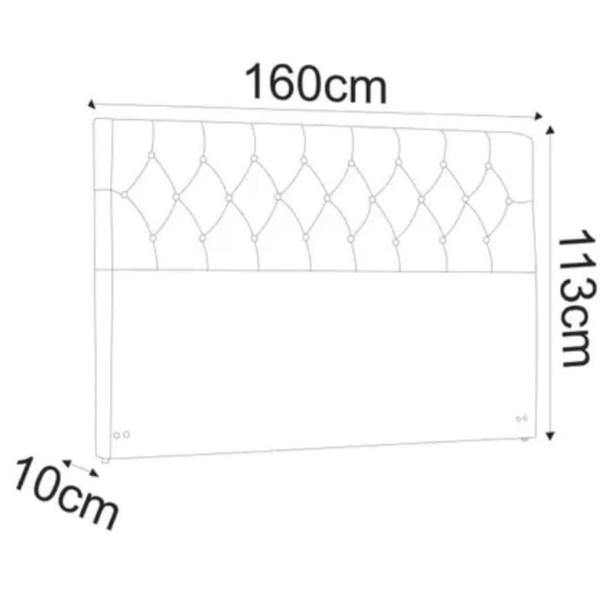 Imagem de Cabeceira Estofada Lívia 160 Cm Queen Size Com Capitonê Suede Verde - Móveis Mafer