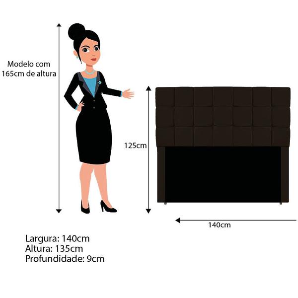 Imagem de Cabeceira Estofada Manchester 140 cm Casal Corano - Doce Sonho Móveis