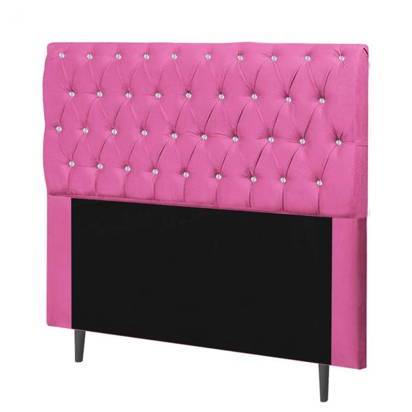 Imagem de Cabeceira Estofada Maria 195CM King Strass material sintético Pink - D A DECOR