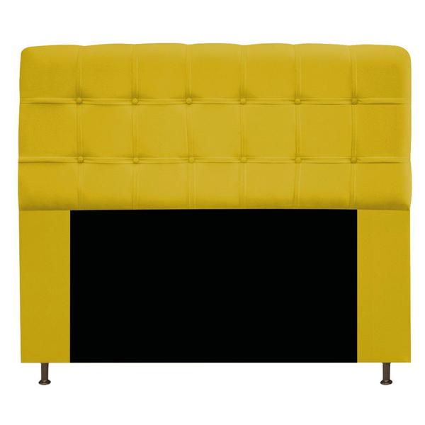 Imagem de Cabeceira Estofada Mel 160 cm Queen Size Com Botonê Suede Amarelo - Doce Sonho Móveis