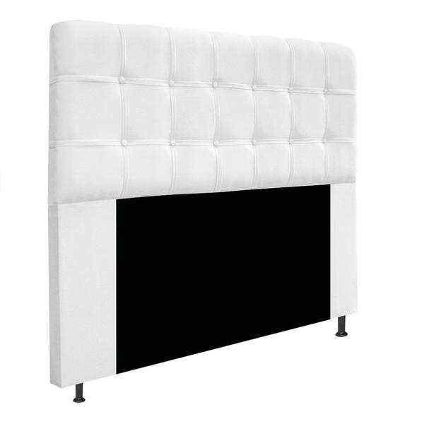 Imagem de Cabeceira Estofada Mel 160 cm Queen Size Com Botonê Suede Branco - KDAcanto Móveis