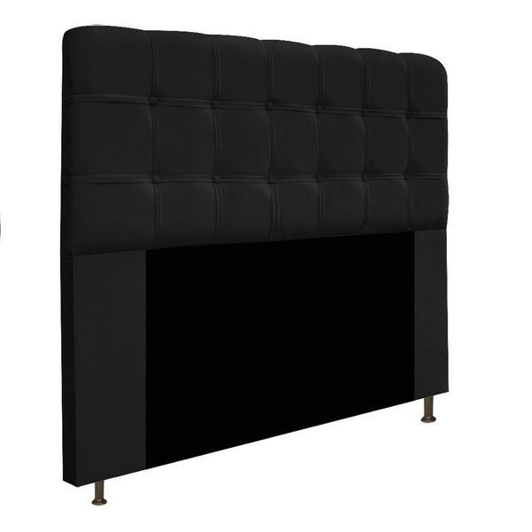 Imagem de Cabeceira Estofada Mel 160cm para Cama Queen Size Botonê Suede Preto - KDAcanto Móveis