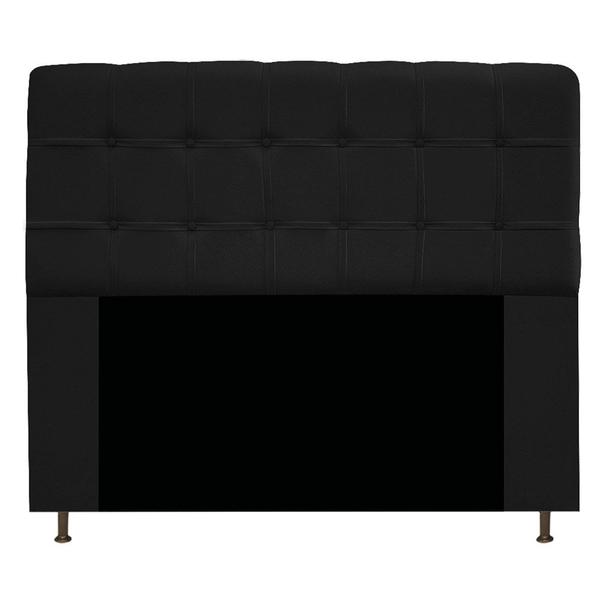 Imagem de Cabeceira Estofada Mel com Capitonê 140 cm para Cama Box de Casal Suede Preto Quarto - AM Decor