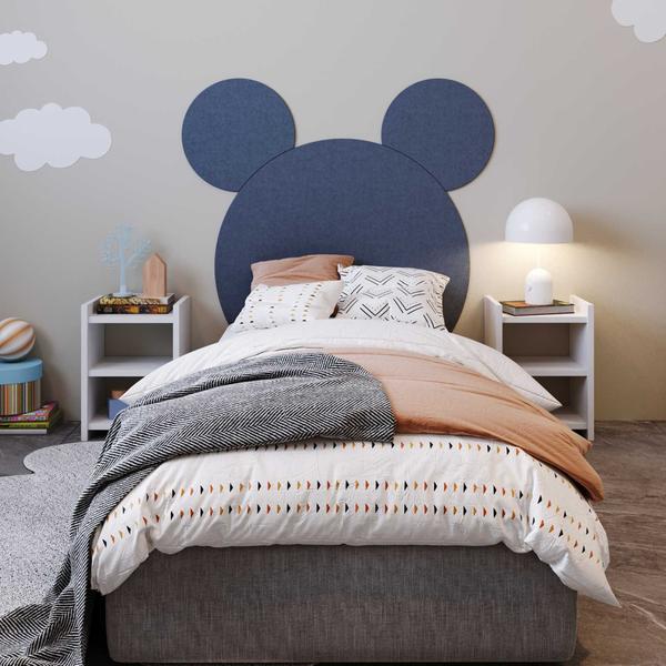 Imagem de Cabeceira Estofada Mickey/Minnie 90x110cm larg. Cinza