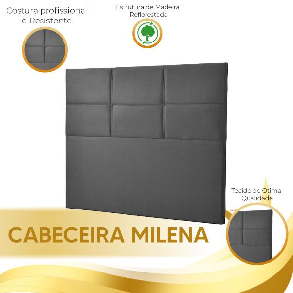 Imagem de Cabeceira Estofada Milena 1,40  Solteiro Sued Chumbo