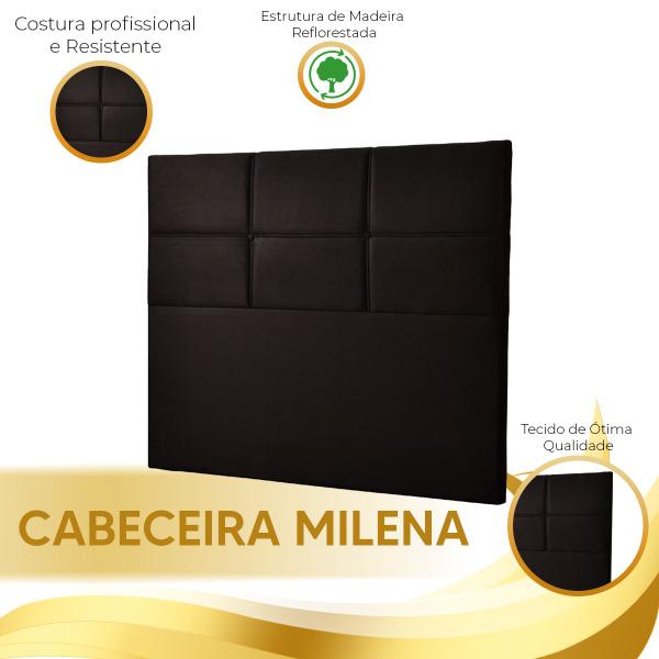 Imagem de Cabeceira Estofada Milena 1,60 Sintético Marrom