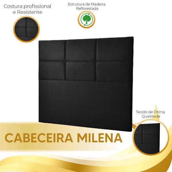 Imagem de Cabeceira Estofada Milena 1,95 Sintético Preto