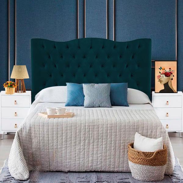 Cabeceira Estofada Para Cama Box Casal 138 Cm Luna Com Puff Baú Calçadeira Sapateira Bia - Di Menezes Decor Imagem de Cabeceira Estofada Para Cama Box Casal 138 Cm Luna Com Puff Baú Calçadeira Sapateira Bia