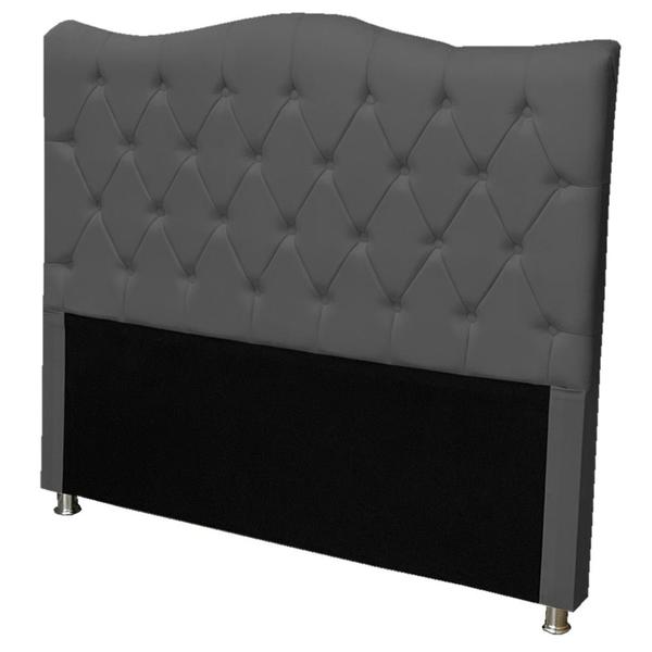 Imagem de Cabeceira Estofada Para Cama Box De Casal King Size Capitone Pérola 193 cm Cinza Suede-Anchar Estofados 01