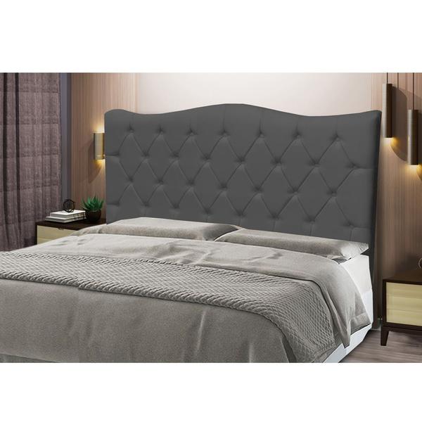 Imagem de Cabeceira Estofada Para Cama Box De Casal King Size Capitone Pérola 193 cm Cinza Suede-Anchar Estofados 01