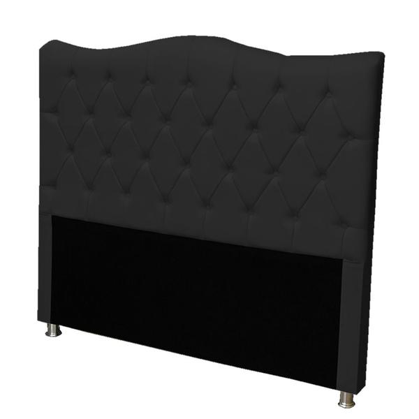 Imagem de Cabeceira Estofada Para Cama Box De Solteirão Capitone Pérola 130 cm Preto Suede-Anchar Estofados 01