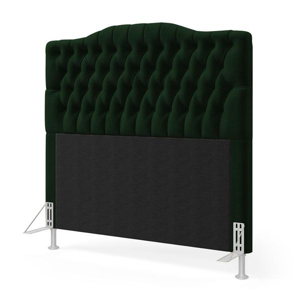 Imagem de Cabeceira Estofada para Cama Box Pollux 140 para Cama de Casal Sued Verde Aradecor