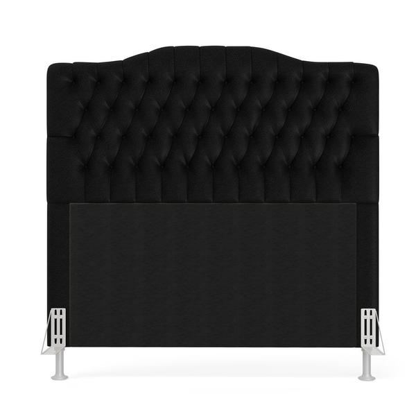 Imagem de Cabeceira Estofada para Cama Box Pollux 160 para Cama Queen Couro Preto Aradecor