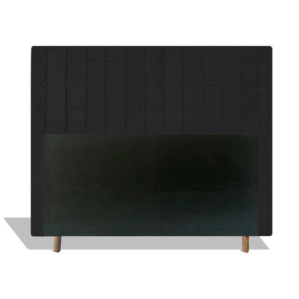 Imagem de Cabeceira Estofada Paris 90 cm Para Cama Box Quarto Solteiro MV Estofados Suede Preto