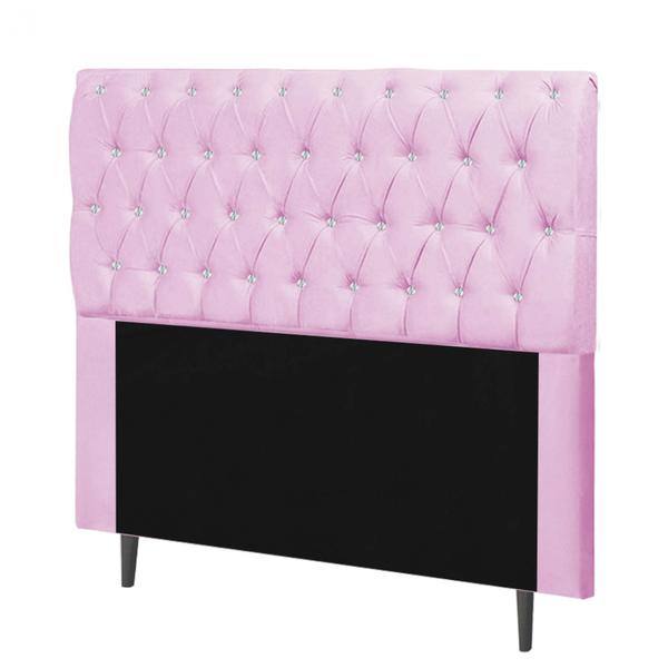 Imagem de Cabeceira Estofada Paris 90CM Solteiro Strass material sintético Rosa - D A DECOR