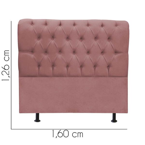 Imagem de Cabeceira Estofada Paris Botão Capitonê 160cm Queen Size Para Cama Box Quarto Suede Rose Gold - Ahazzo Móveis