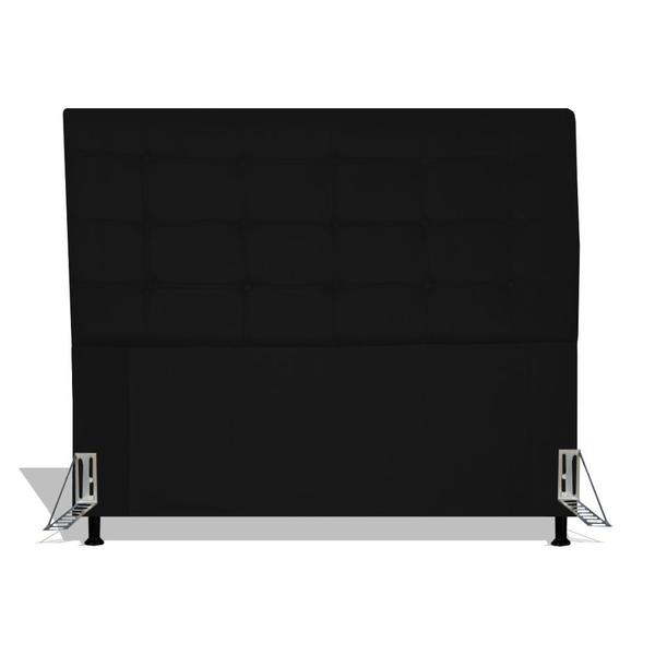 Imagem de Cabeceira Estofada Pérola 140 cm Para Cama Box Quarto Casal MV Estofados Suede Preto