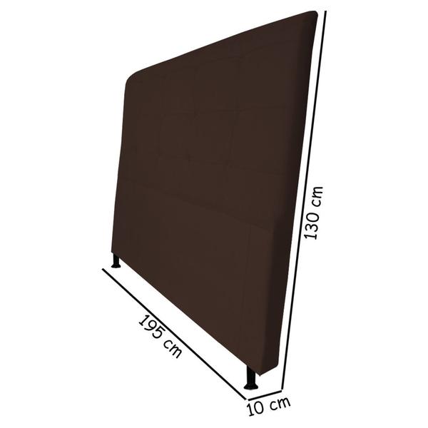 Imagem de Cabeceira Estofada Pérola 195 cm Para Cama Box Quarto King Size MV Estofados Suede Marrom