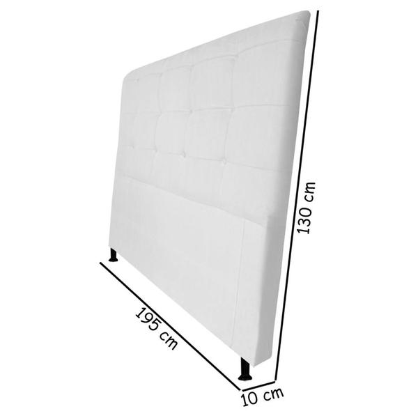 Imagem de Cabeceira Estofada Pérola 195 cm Para Cama Box Quarto King Size Sintético Branco