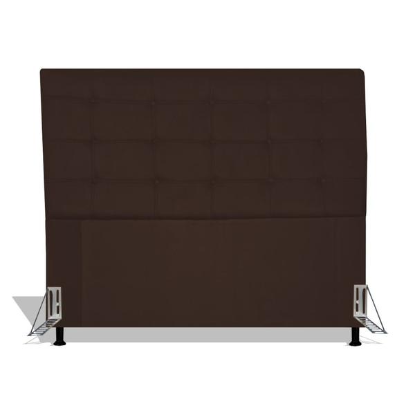 Imagem de Cabeceira Estofada Pérola 90 cm Para Cama Box Quarto Solteiro MV Estofados Suede Marrom