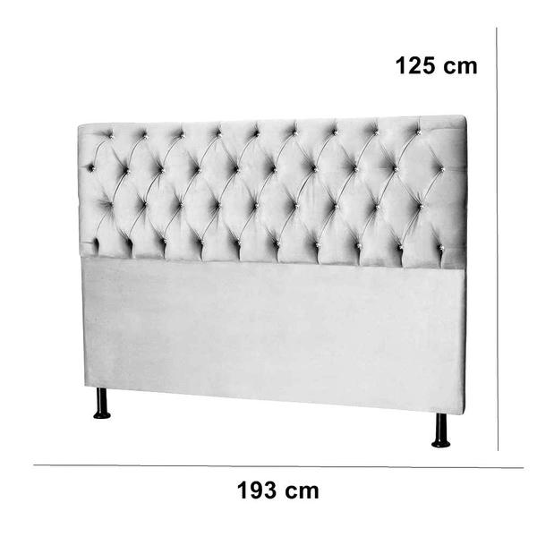 Imagem de Cabeceira Estofada Perola Suede 193 cm King Size