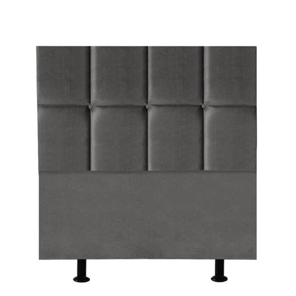 Imagem de Cabeceira Estofada Poliana 160cm Cama Box Queen Suede Cinza