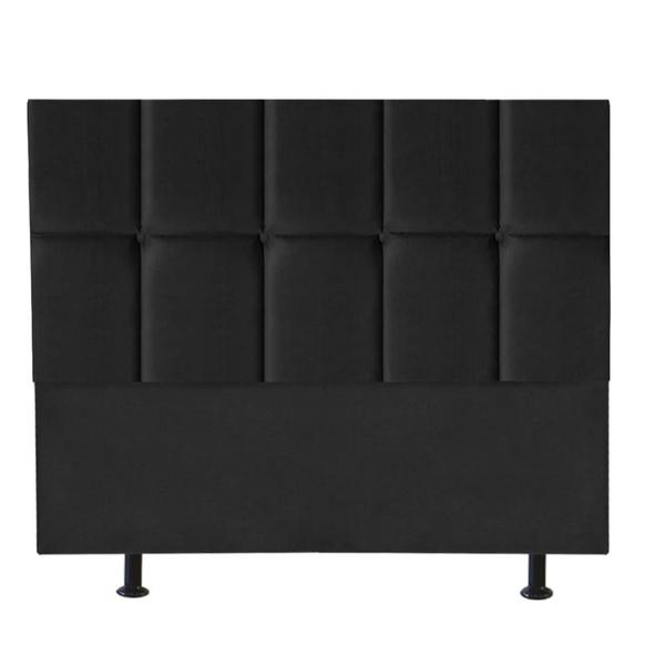 Imagem de Cabeceira Estofada Poliana 160cm Cama Box Queen Suede Preto 