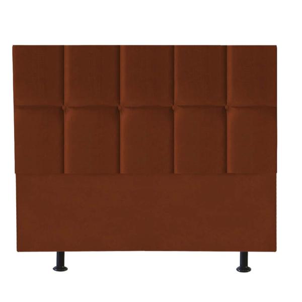 Imagem de Cabeceira Estofada Poliana 160cm Cama Box Queen Suede Terracota