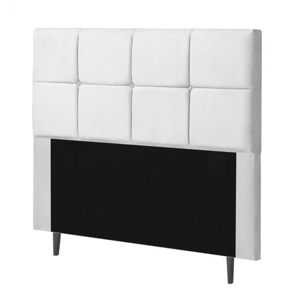 Imagem de Cabeceira Estofada Poliana 160CM Queen Strass Suede Branco - D A DECOR