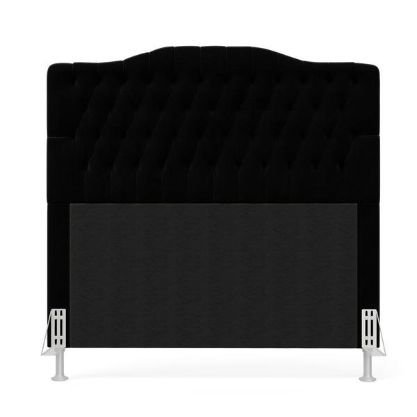 Imagem de Cabeceira Estofada Pollux 160 para Cama Queen Sued Preto Aradecor